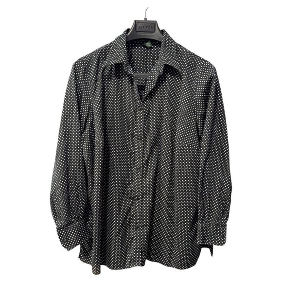 Lauren Ralph Lauren 2X Womens Polka Dot Button Up Shirt - Picture 1 of 5